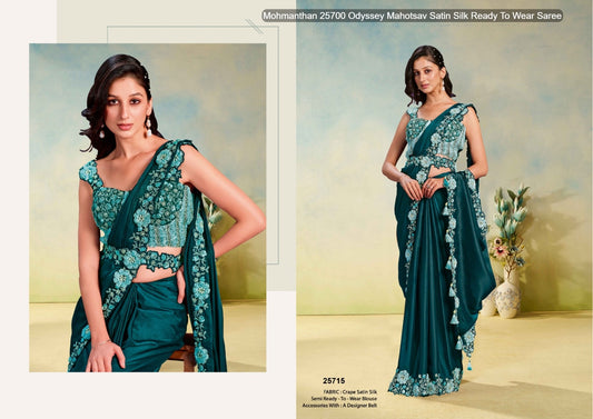 25715 Mohmanthan 25700 Odyssey Mahotsav Satin Silk Ready To Wear Saree