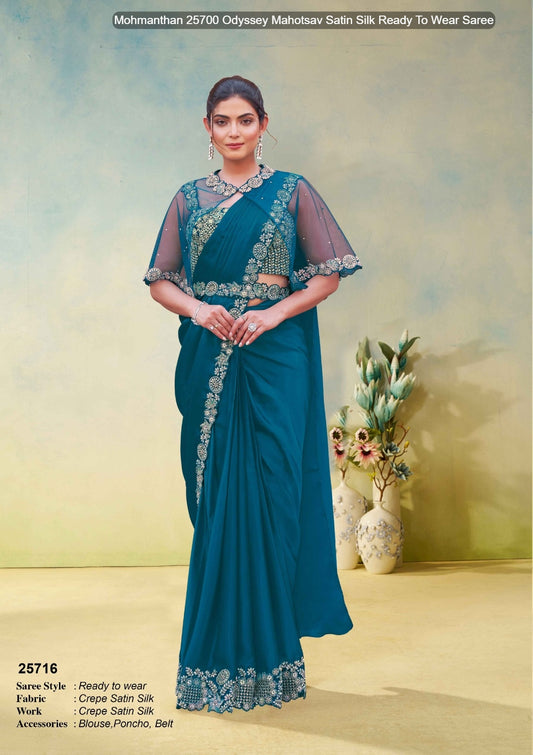 25716 Mohmanthan 25700 Odyssey Mahotsav Satin Silk Ready To Wear Saree