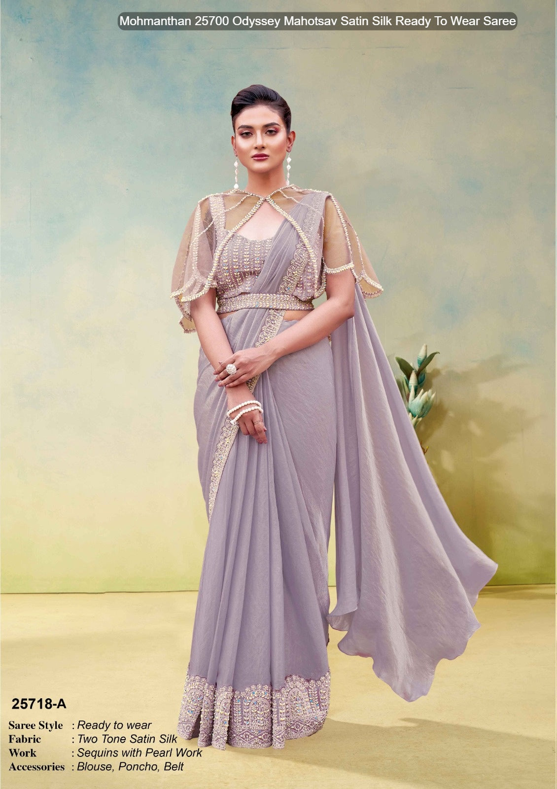 25718-A Mohmanthan 25700 Odyssey Mahotsav Satin Silk Ready To Wear Saree