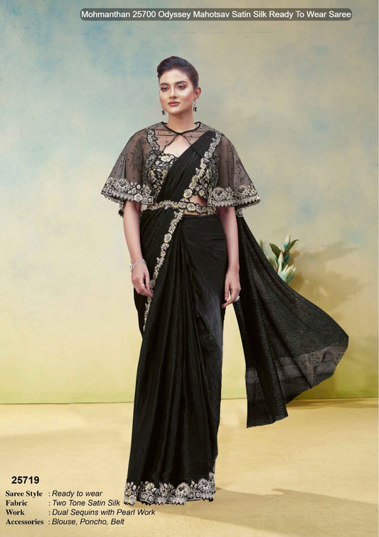 25719 Mohmanthan 25700 Odyssey Mahotsav Satin Silk Ready To Wear Saree