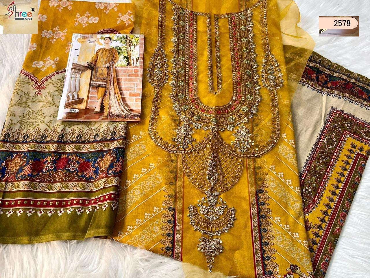 2578 Spring Summer 23 Vol 1 Shree Fabs Printed Pakistani Patch Suits