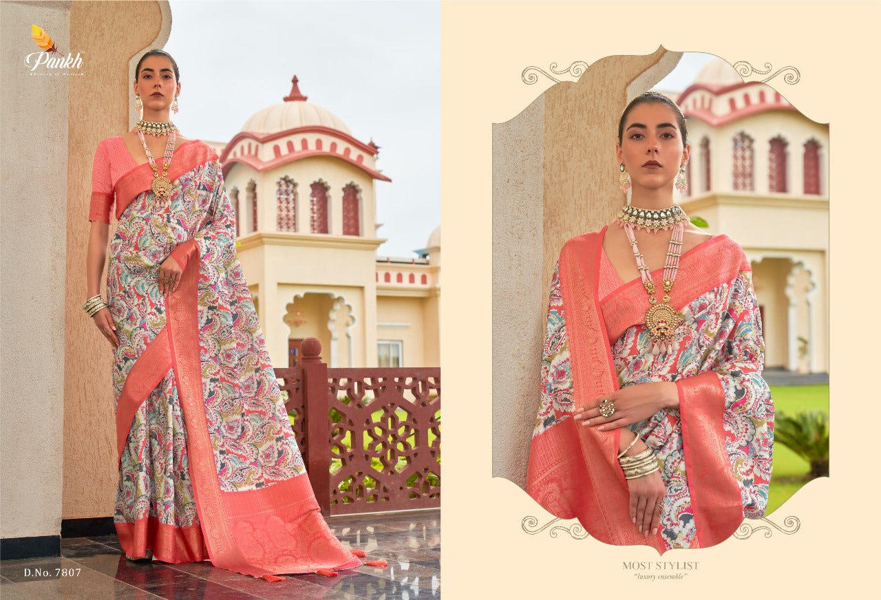 7807 Mohini Pankh Sarees