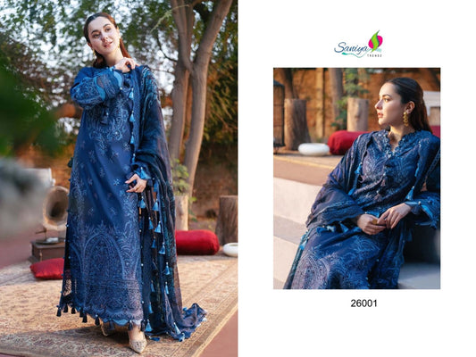 26001 Blue Saniya Trendz Cotton Pakistani Salwar Suits