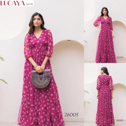 26003 Vol 26 Lucaya Faux Georgette One Piece Gown