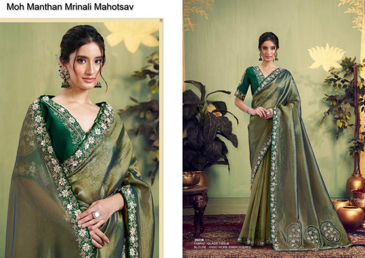26016 Moh Manthan Mrinali Mahotsav Glass Tissue Sarees