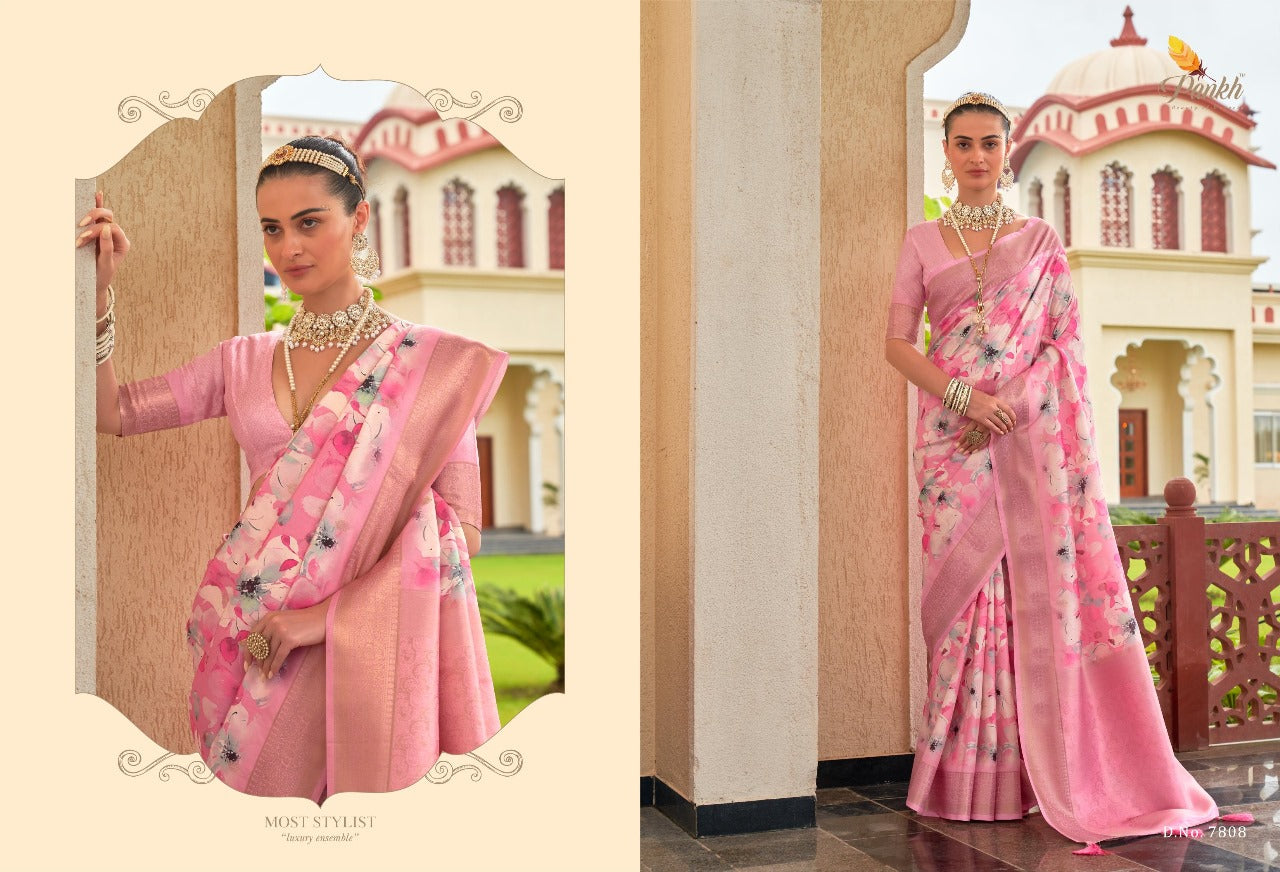 7808 Mohini Pankh Sarees