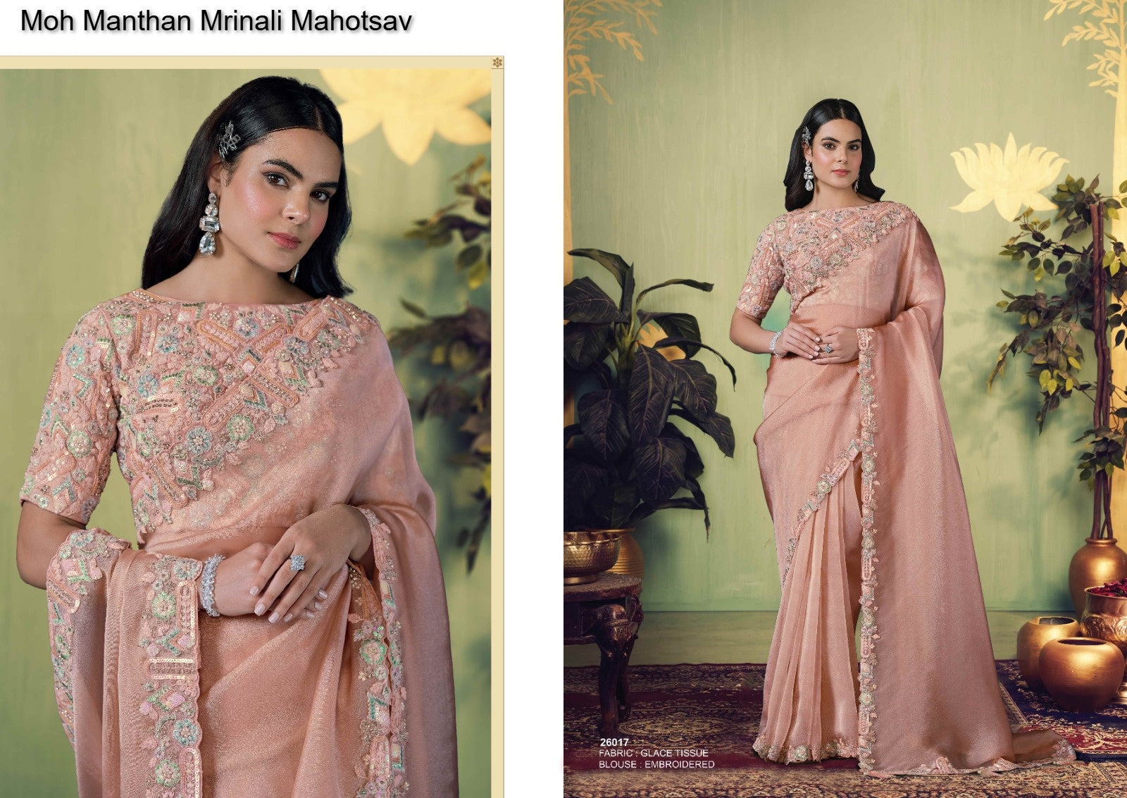 26017 Moh Manthan Mrinali Mahotsav Glass Tissue Sarees