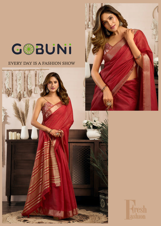 2602 Srividya Gobuni Khadi Cotton Sarees