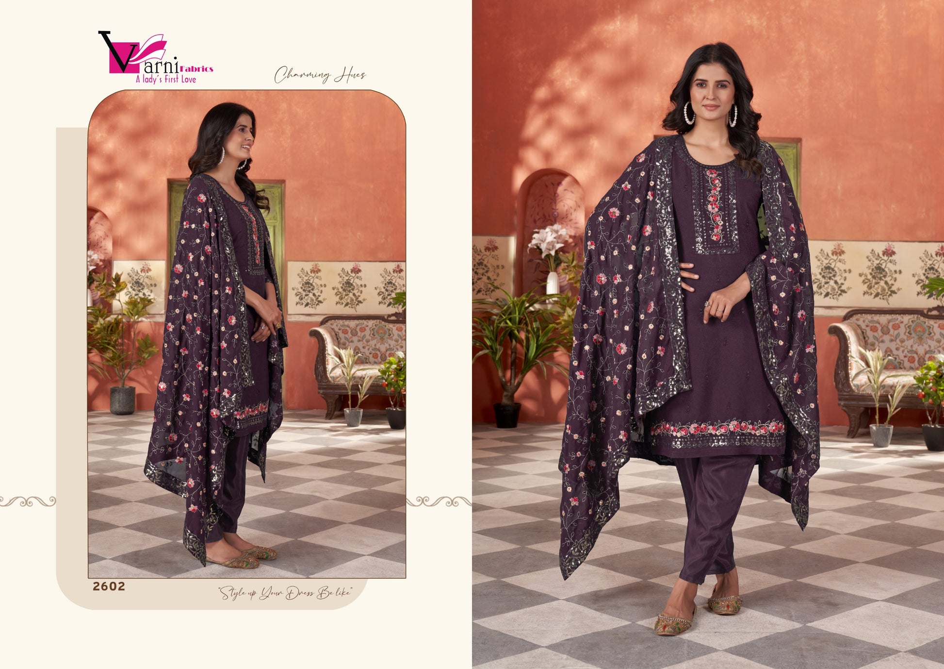 2602 Tejaswini Varni Fabrics Embroidery Readymade Suits