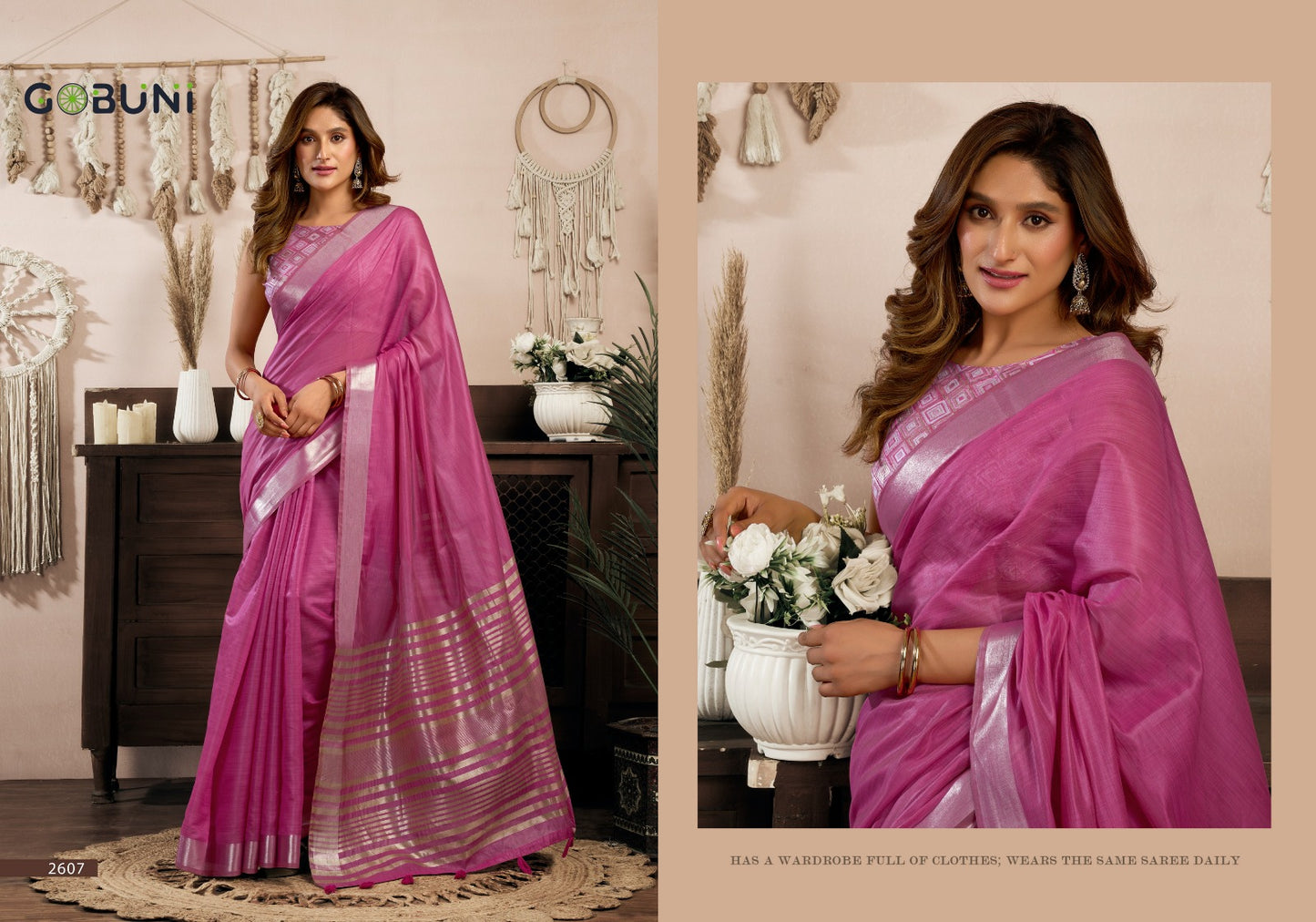 2607 Srividya Gobuni Khadi Cotton Sarees