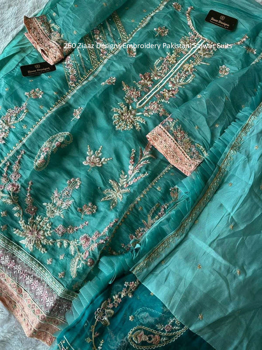 260 Ziaaz Designs Embroidery Pakistani Salwar Suits
