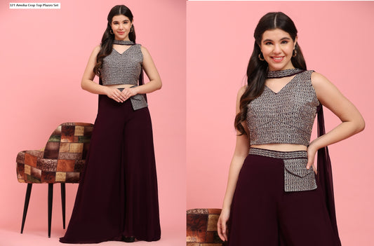 321 Amoha Crop Top Plazzo Set
