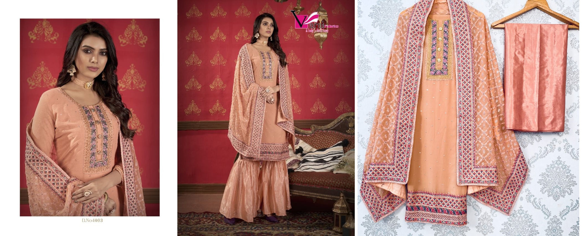 1403 Zeeya Erina Varni Fabrics Unstitched Suits