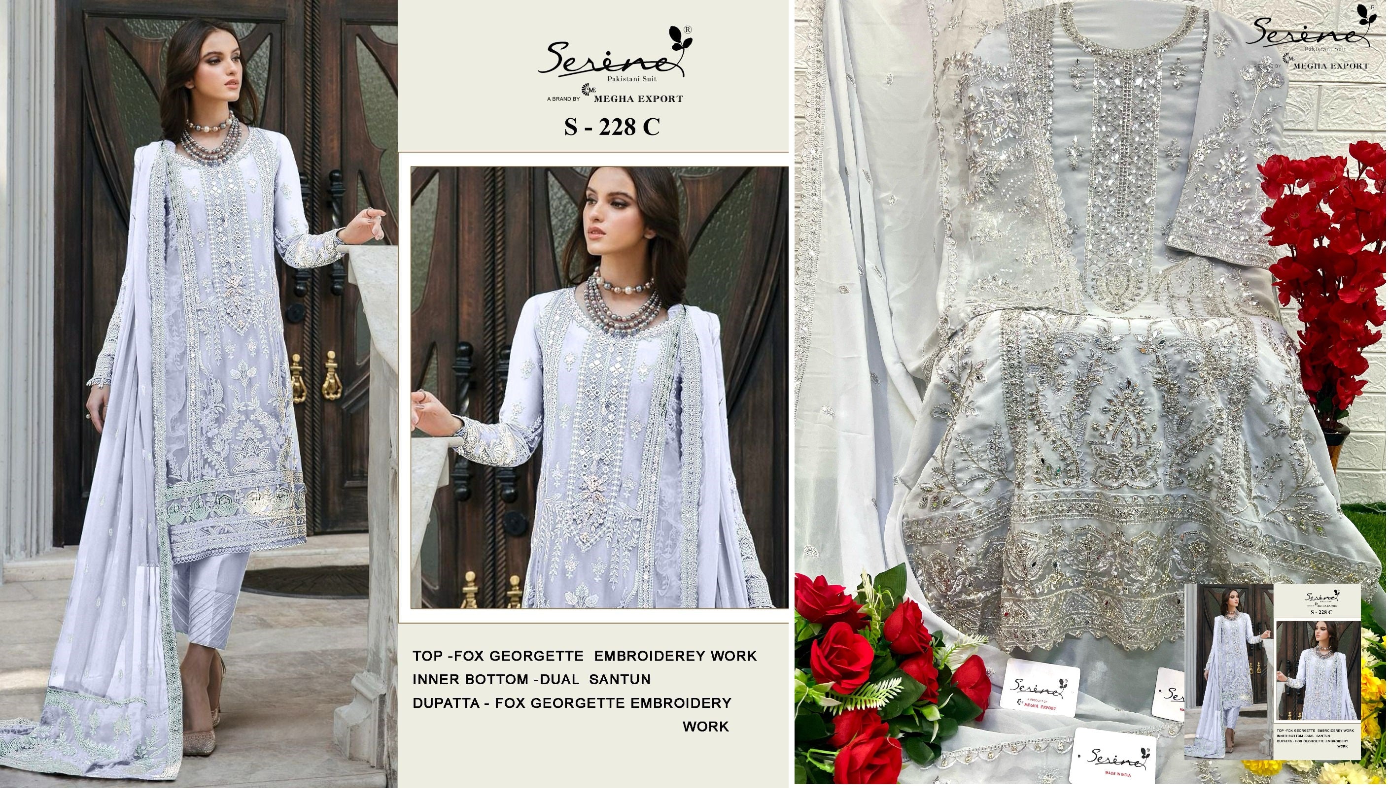 228C Serine Pakistani Salwar Suits – Heriska