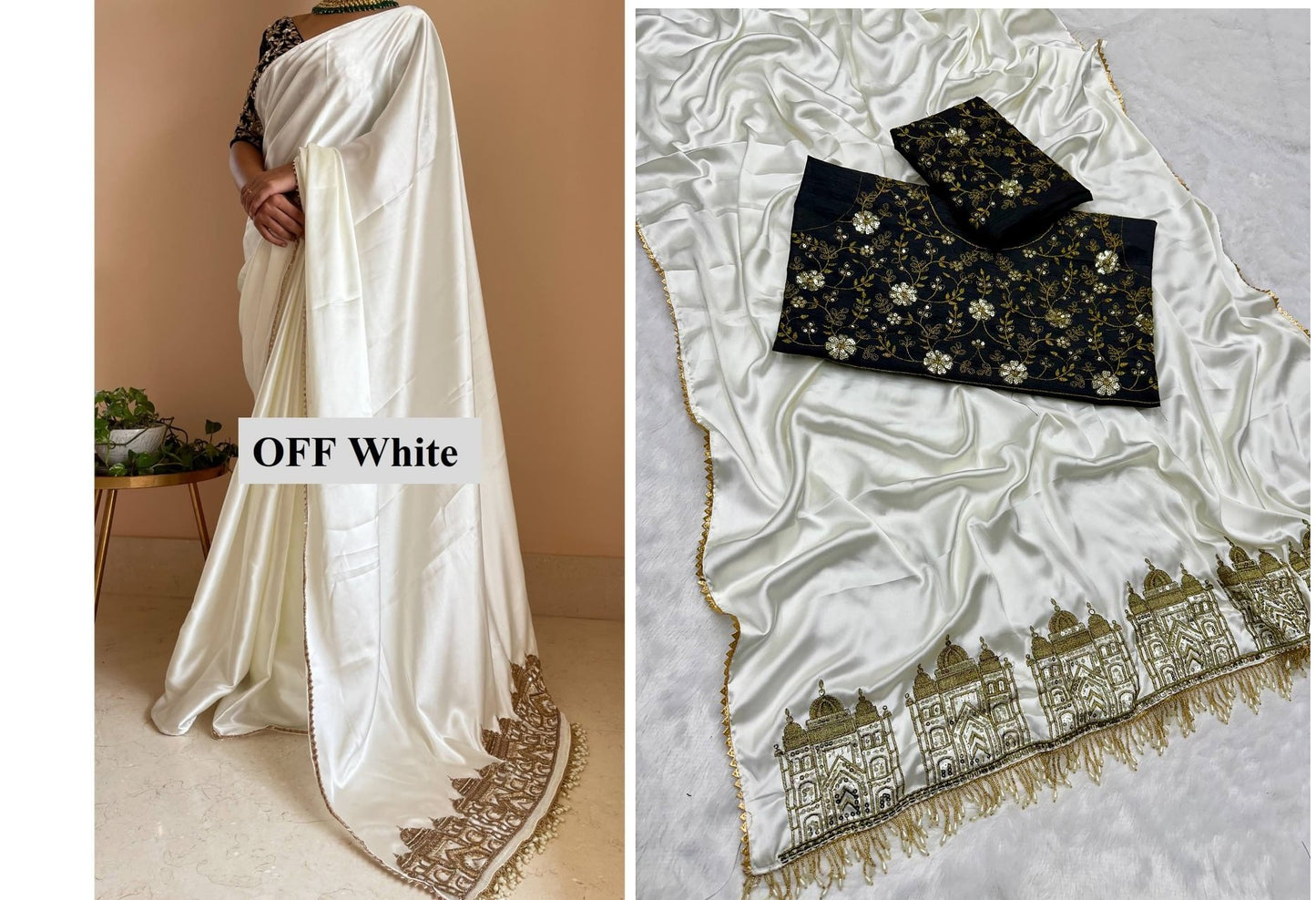 3099Off White Bt Sarees