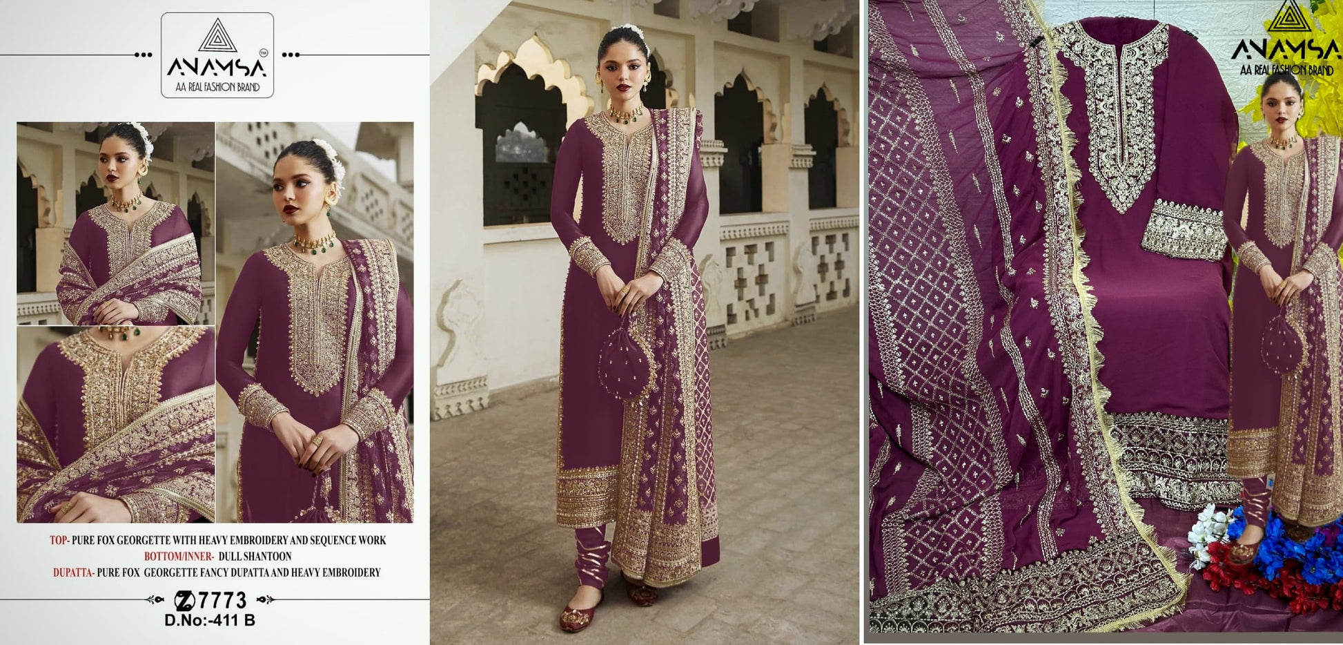 411B Anamsa Pakistani Salwar Suits