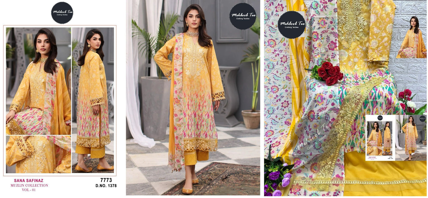 1378 Sana Safinaz Muzlin Collection Vol 1 Mehboob Tex Pakistani Salwar Suits