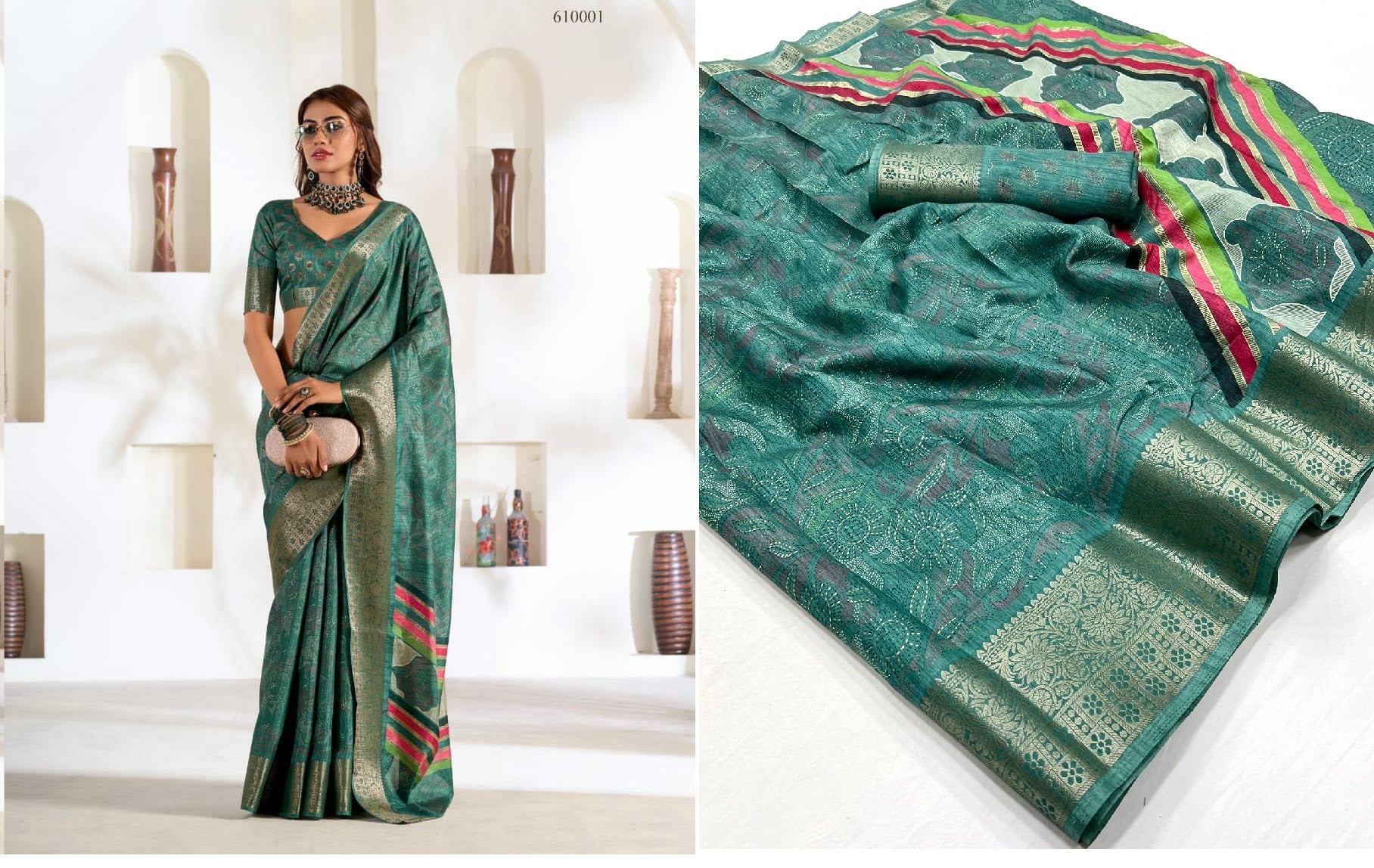 610001 Violet Silk Rajpath Sarees