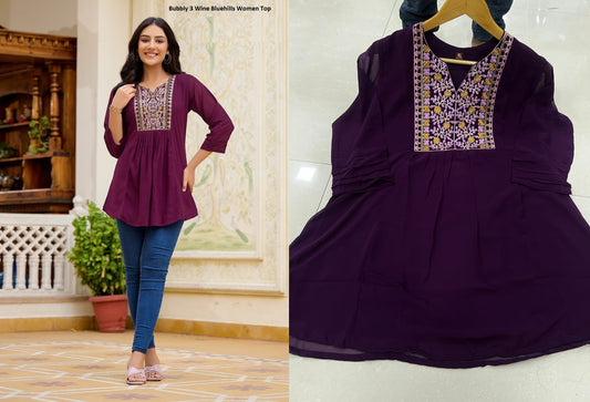 Bubbly 3 Wine Bluehills Women Top