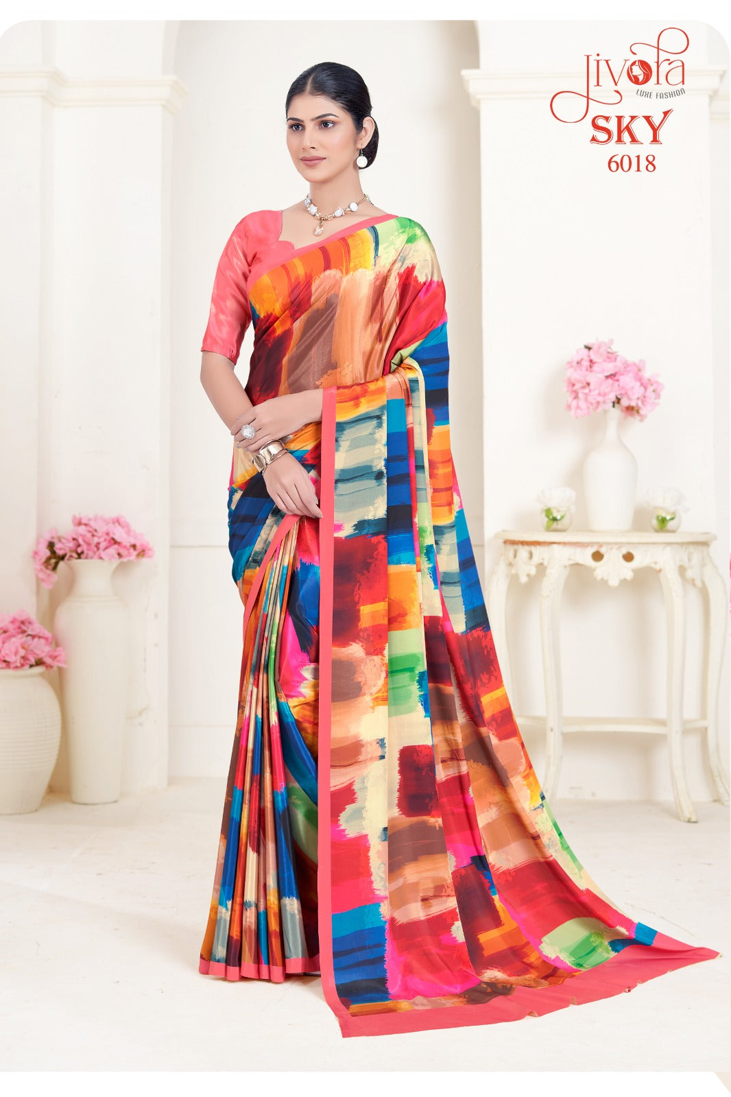 6018 Sky Jivora Sarees