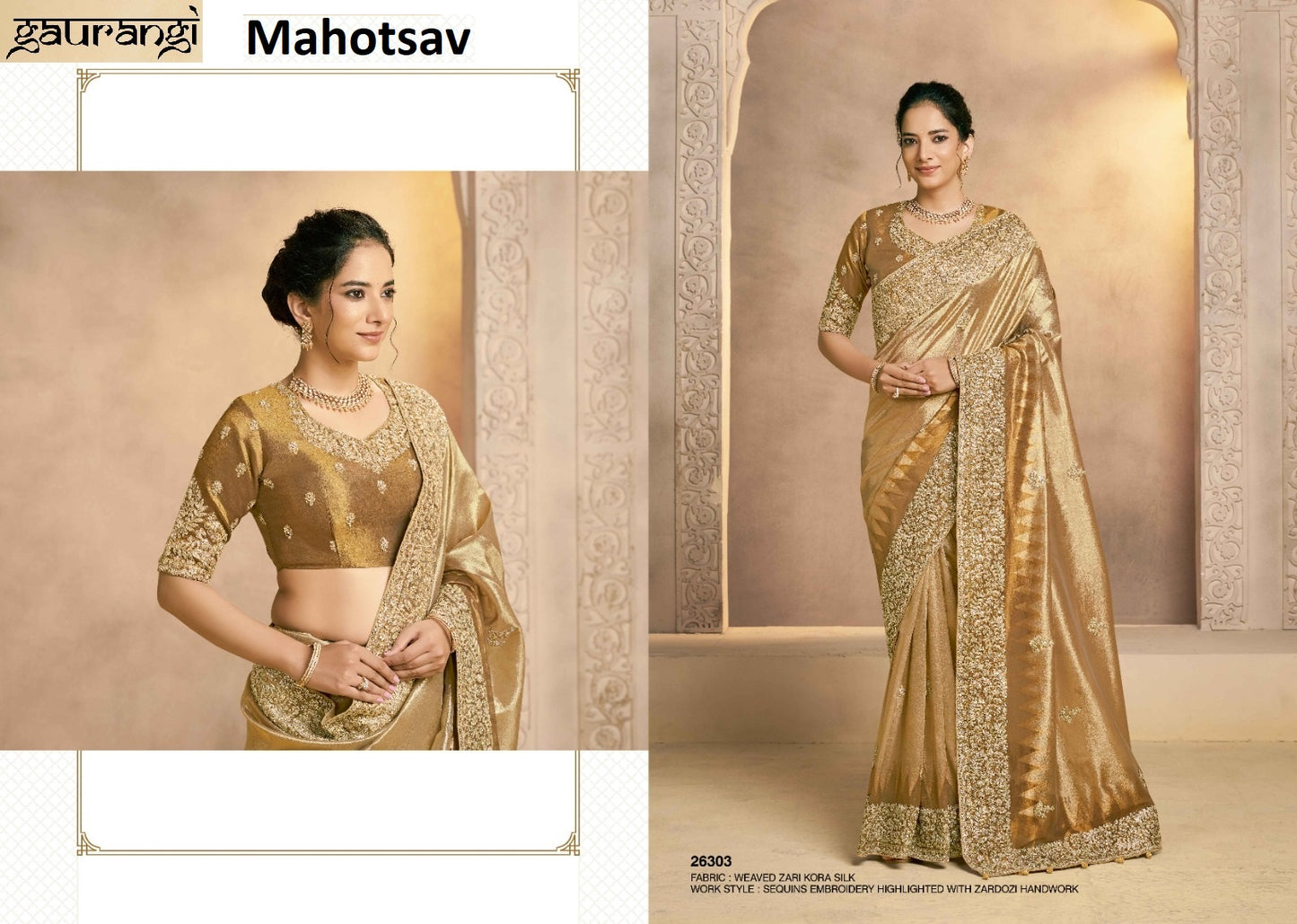 26303 Mohmanthan Gaurangi Mahotsav Kora Silk Sarees