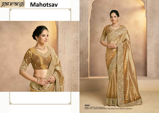 26303 Mohmanthan Gaurangi Mahotsav Kora Silk Sarees