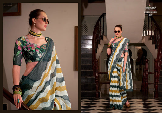 263 Rang De Basanti Rajpath Linen Cotton Sarees