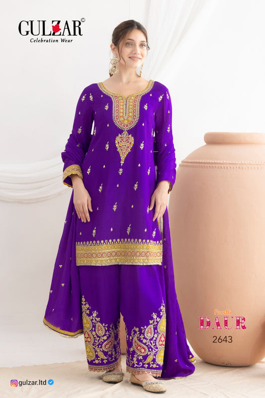 2644 Daur Gulzar Chinon Readymade Suits