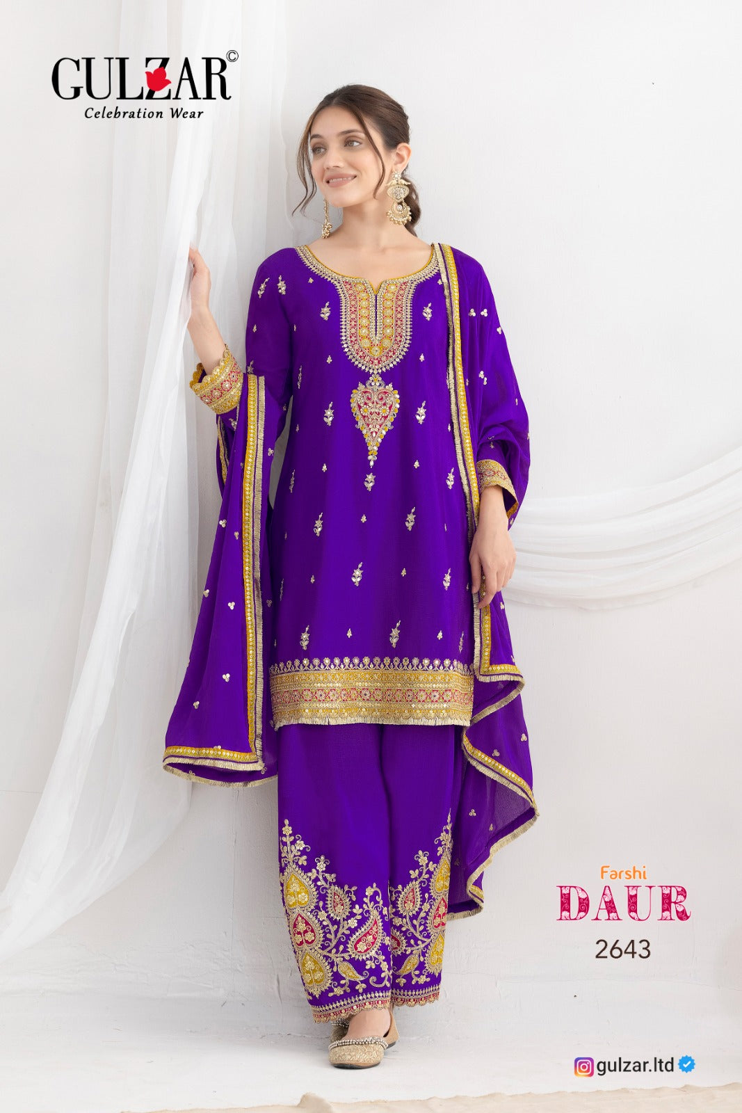 2644 Daur Gulzar Chinon Readymade Suits