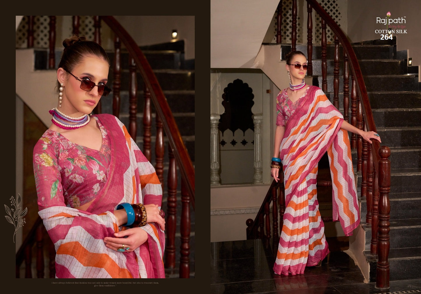 264 Rang De Basanti Rajpath Linen Cotton Sarees