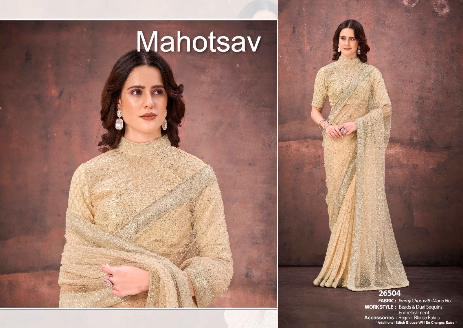 26504 Mohmanthan 26500 Aureliaa Mahotsav Crush Satin Sarees