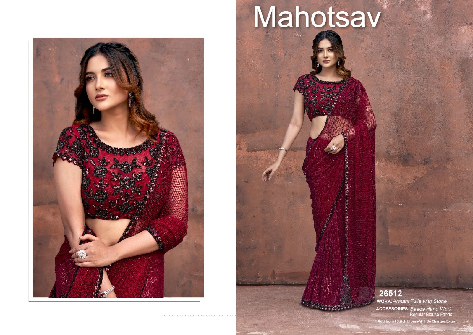 26512 Mohmanthan 26500 Aureliaa Mahotsav Hand Work Sarees