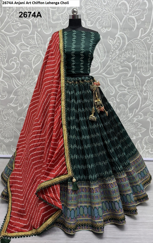 2674A Anjani Art Chiffon Lehenga Choli