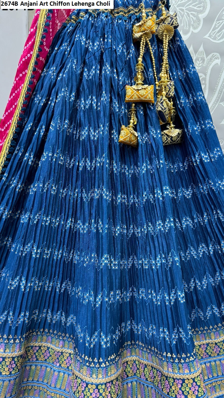 2674B Anjani Art Chiffon Lehenga Choli