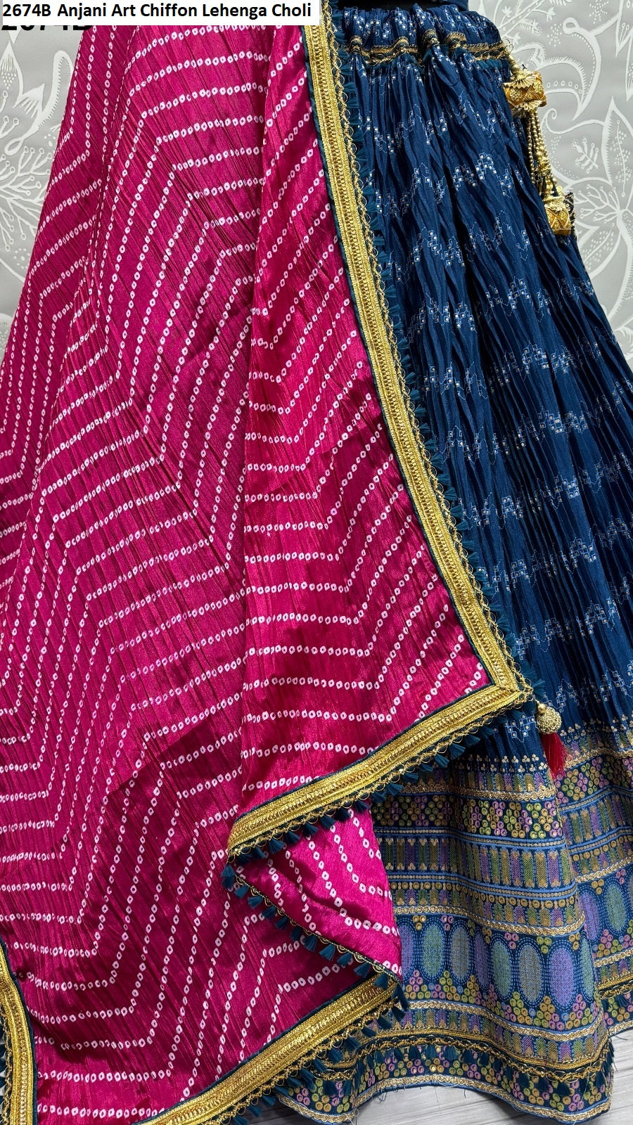 2674B Anjani Art Chiffon Lehenga Choli