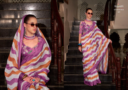 267 Rang De Basanti Rajpath Linen Cotton Sarees