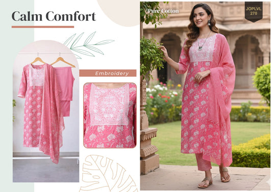 270 Navya Rajnandini Cambric Cotton Readymade Suits