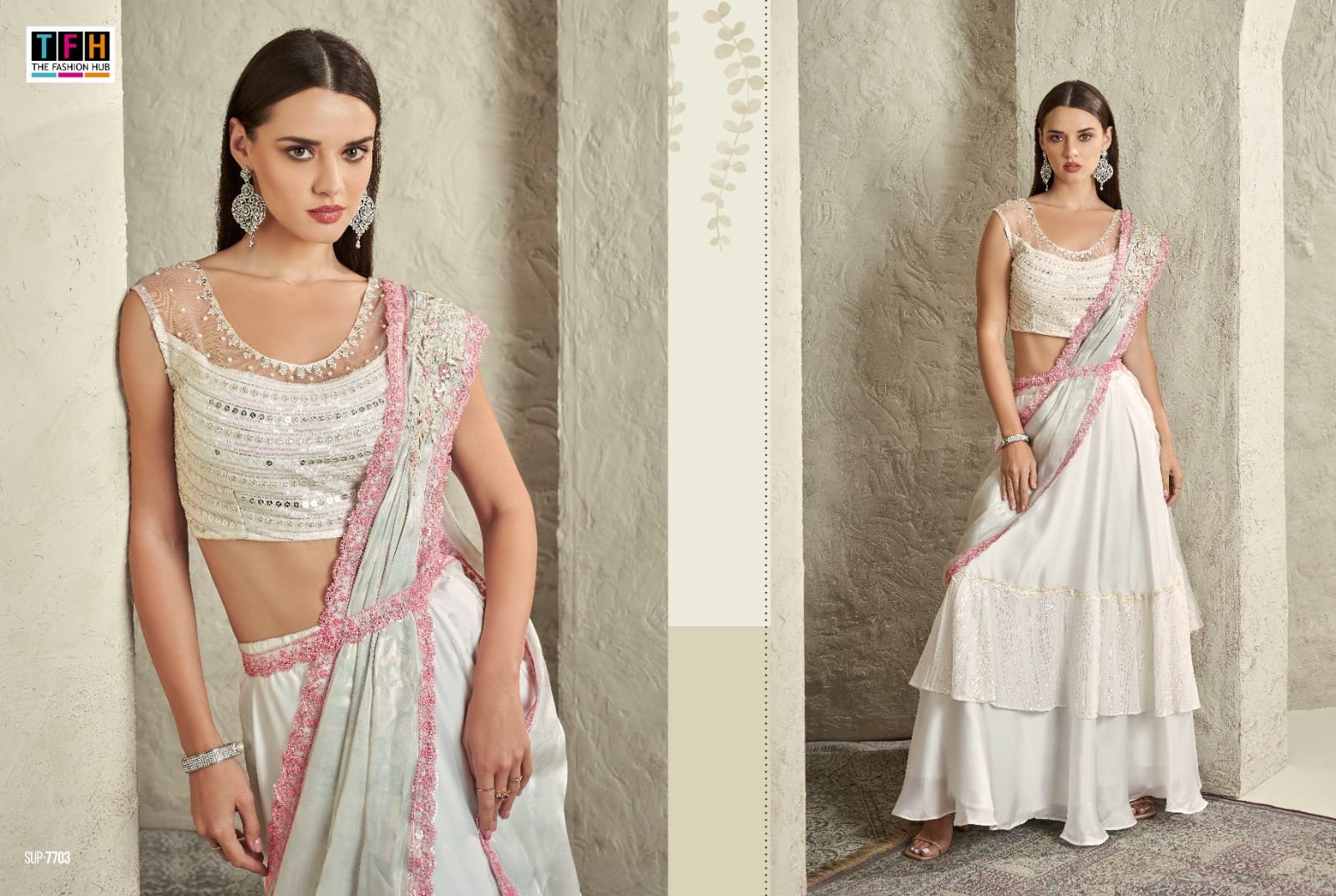 7703 Super Star Tfh Ready To Wear Saree