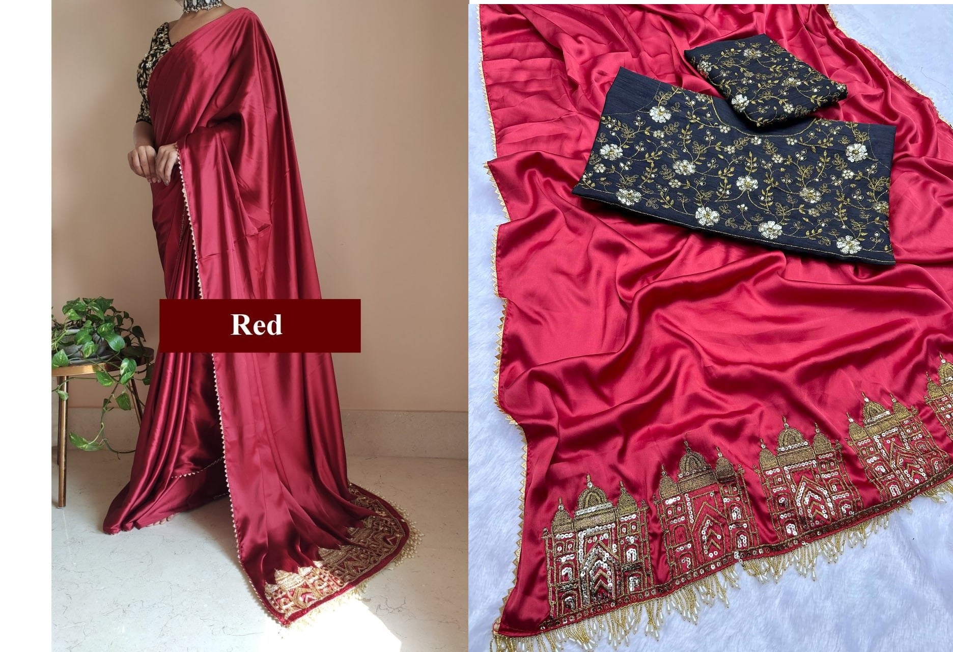 3099Red Bt Sarees