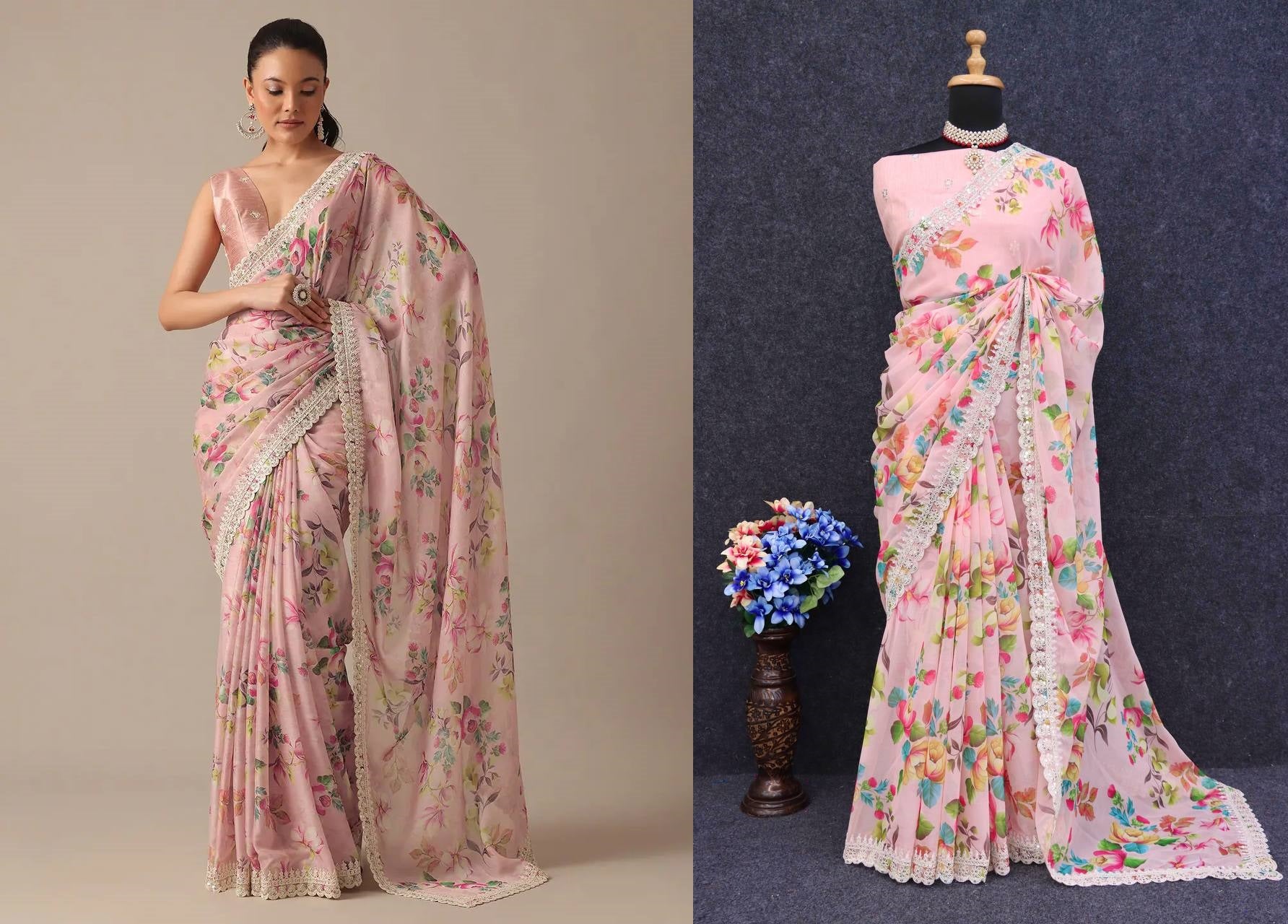1210 Pink Bt Sarees