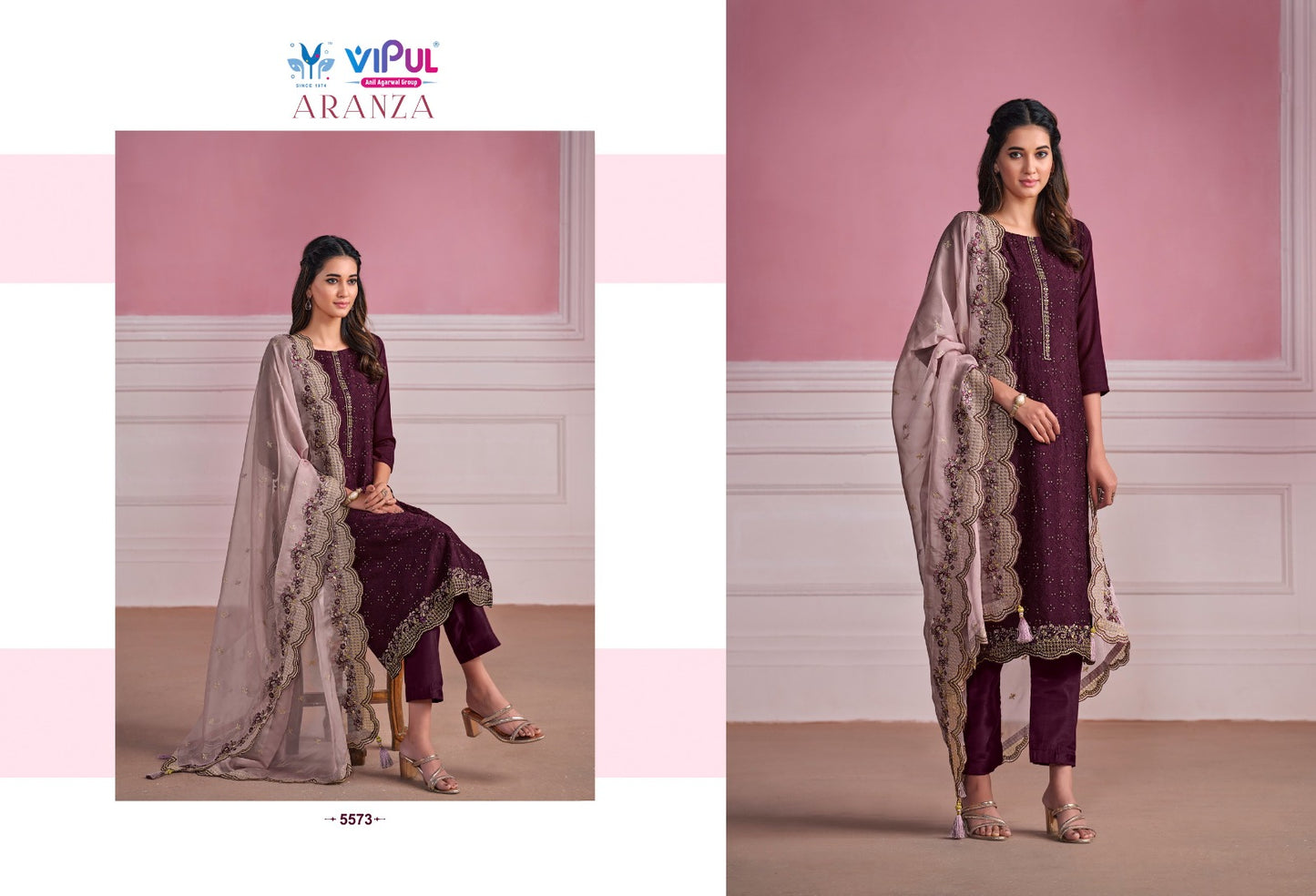 5573 Aranza Vipul Unstitched Suits