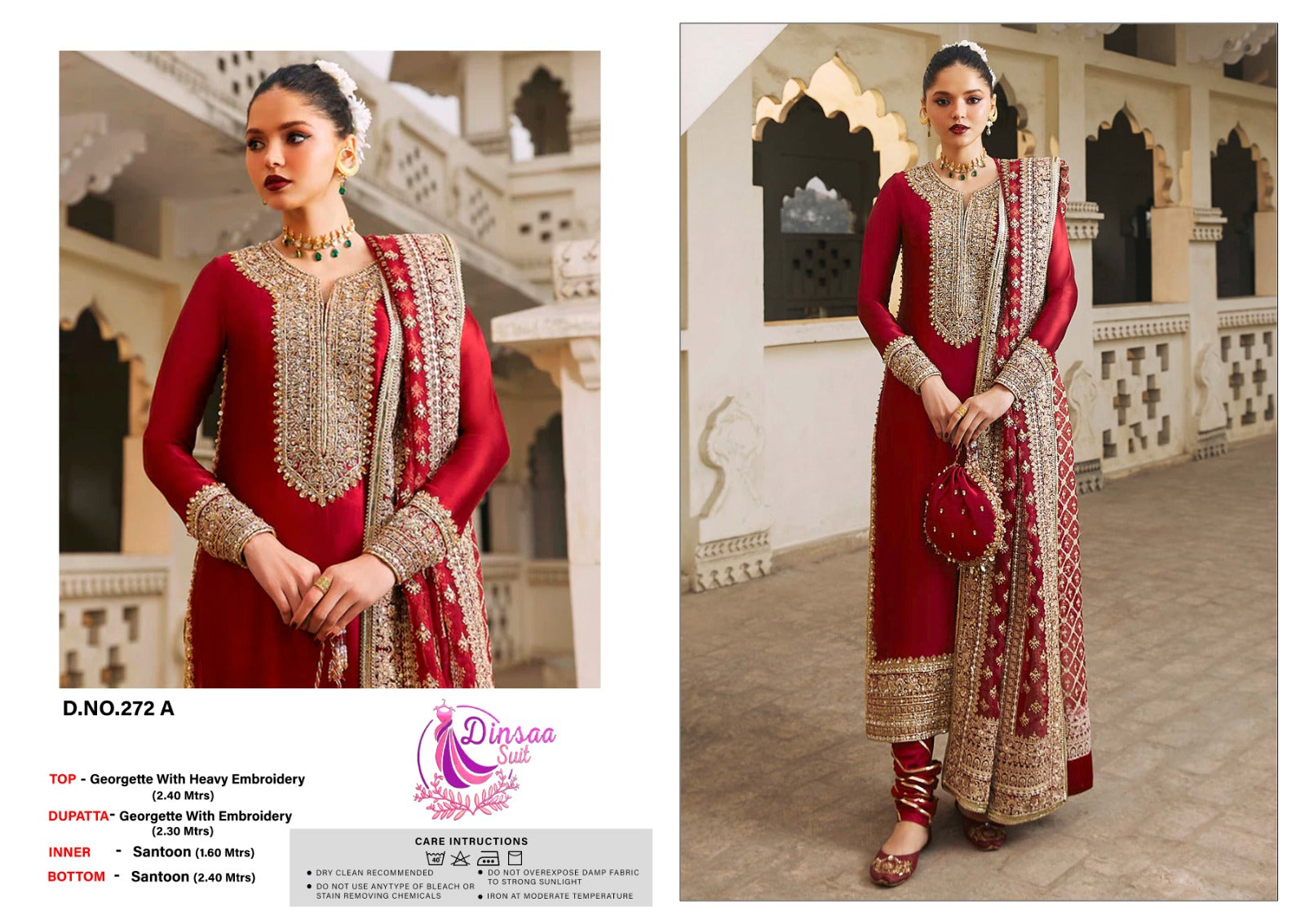272A Dinsaa Suit Embroidery Pakistani Salwar Suits