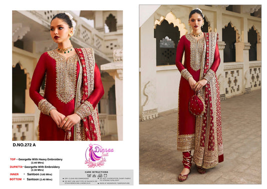 272A Dinsaa Suit Embroidery Pakistani Salwar Suits