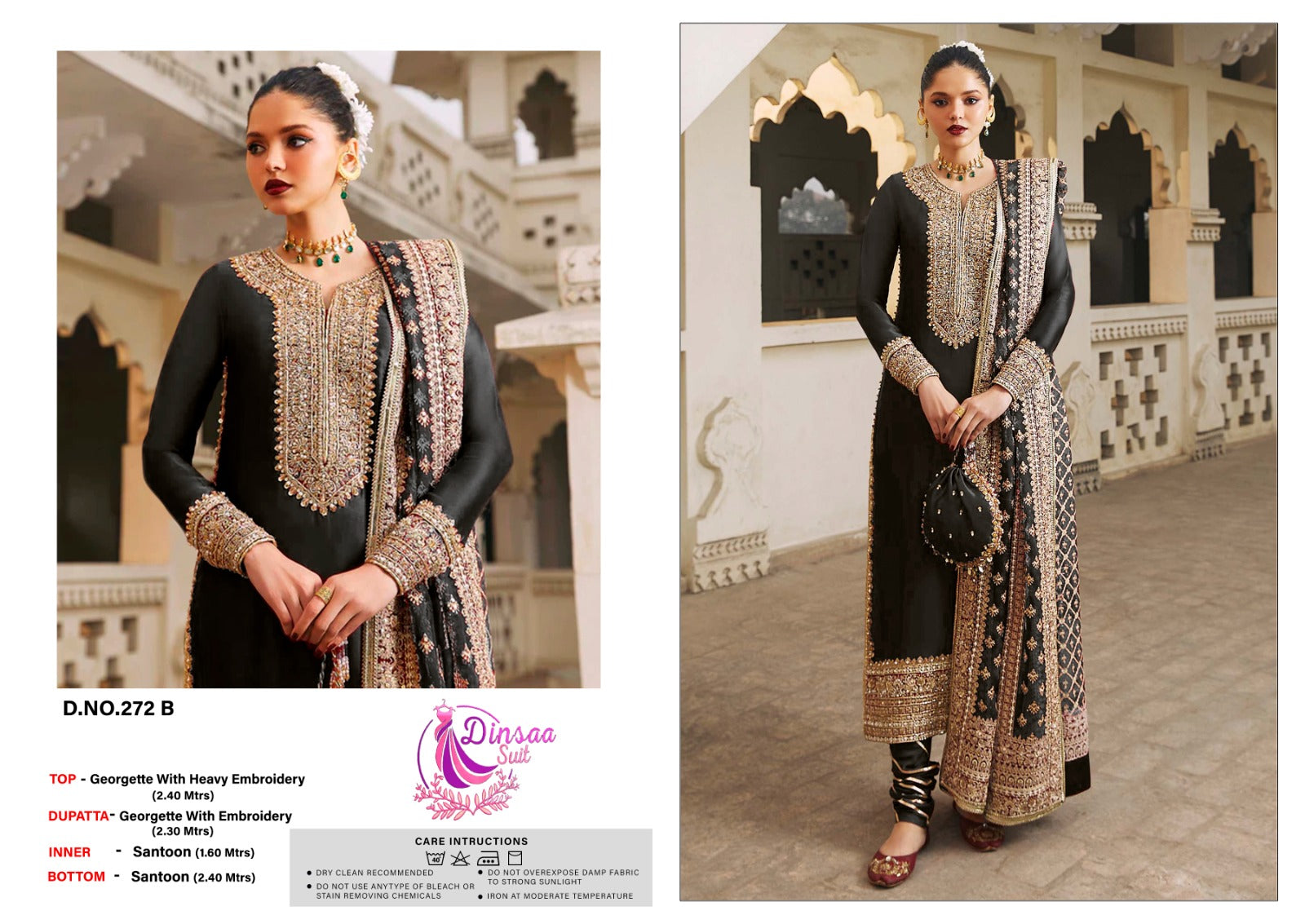 272B Dinsaa Suit Embroidery Pakistani Salwar Suits