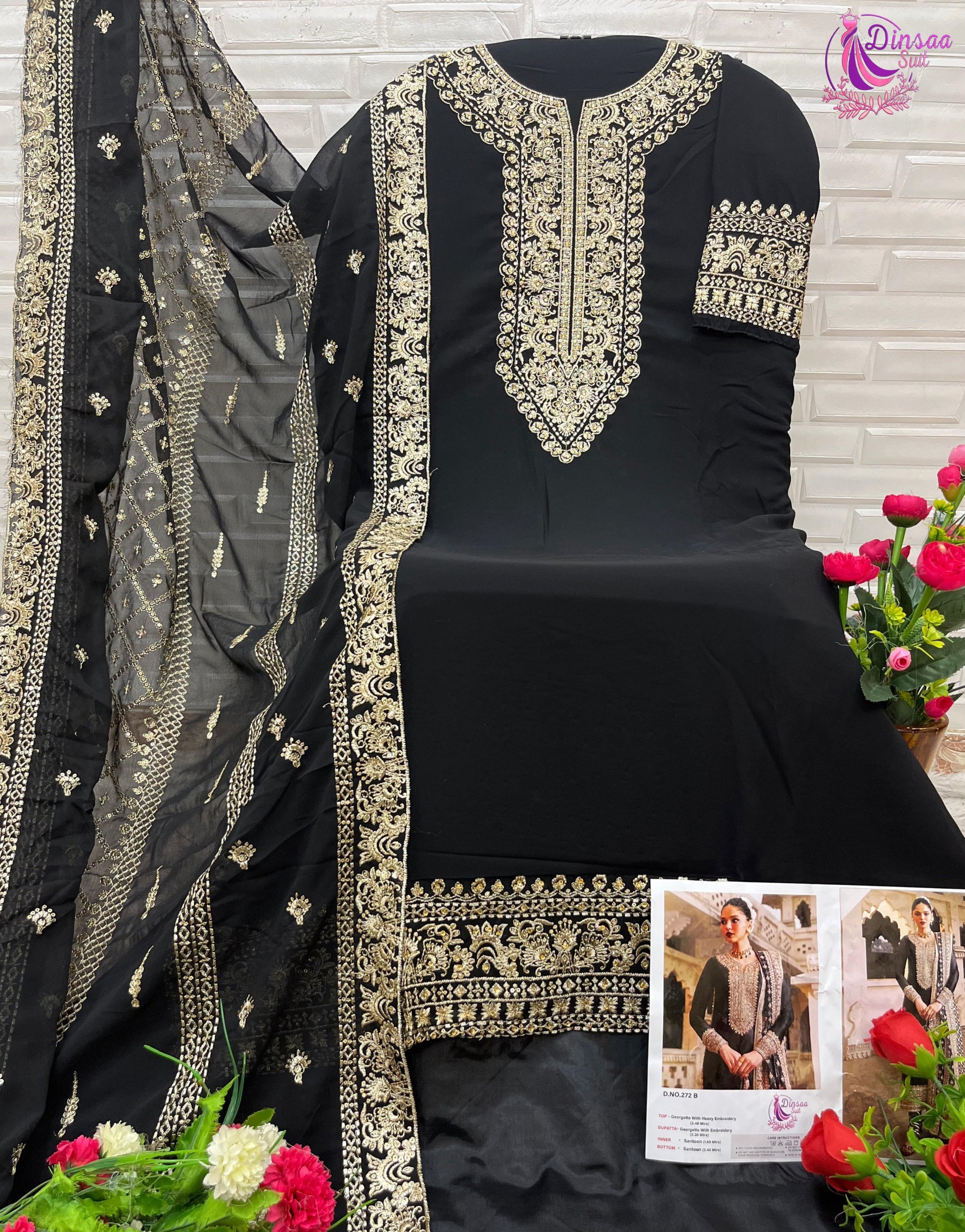 272B Dinsaa Suit Embroidery Pakistani Salwar Suits