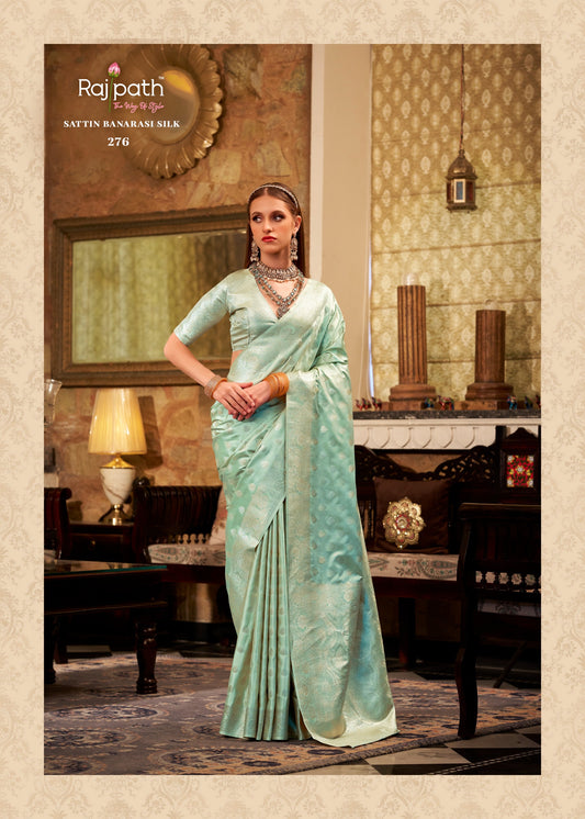 276 Shella Gold Rajpath Satin Silk Sarees
