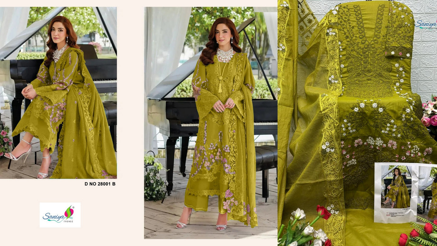 28001-B Elaf Vol 28 Saniya Trendz Cotton Pakistani Salwar Suits
