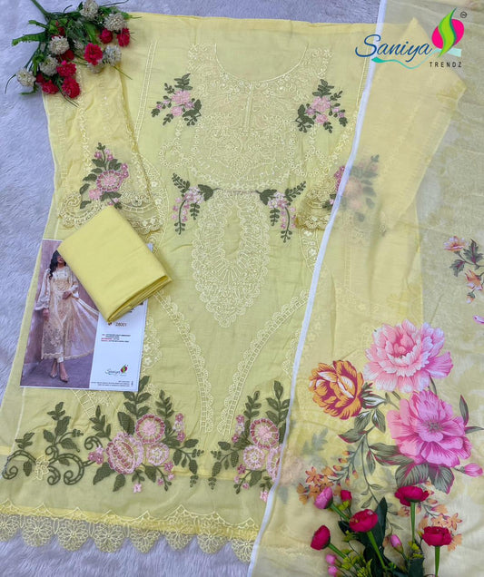 28001 Maria B Lawn Vol 28 Saniya Trendz Embroidery Pakistani Salwar Suits