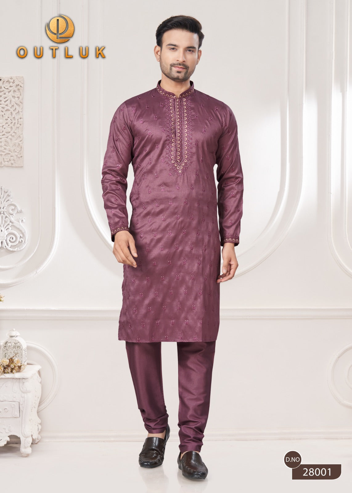 28001 Wedding Collection Vol 28 Outluk Sequence Work Mens Kurta Pyjama