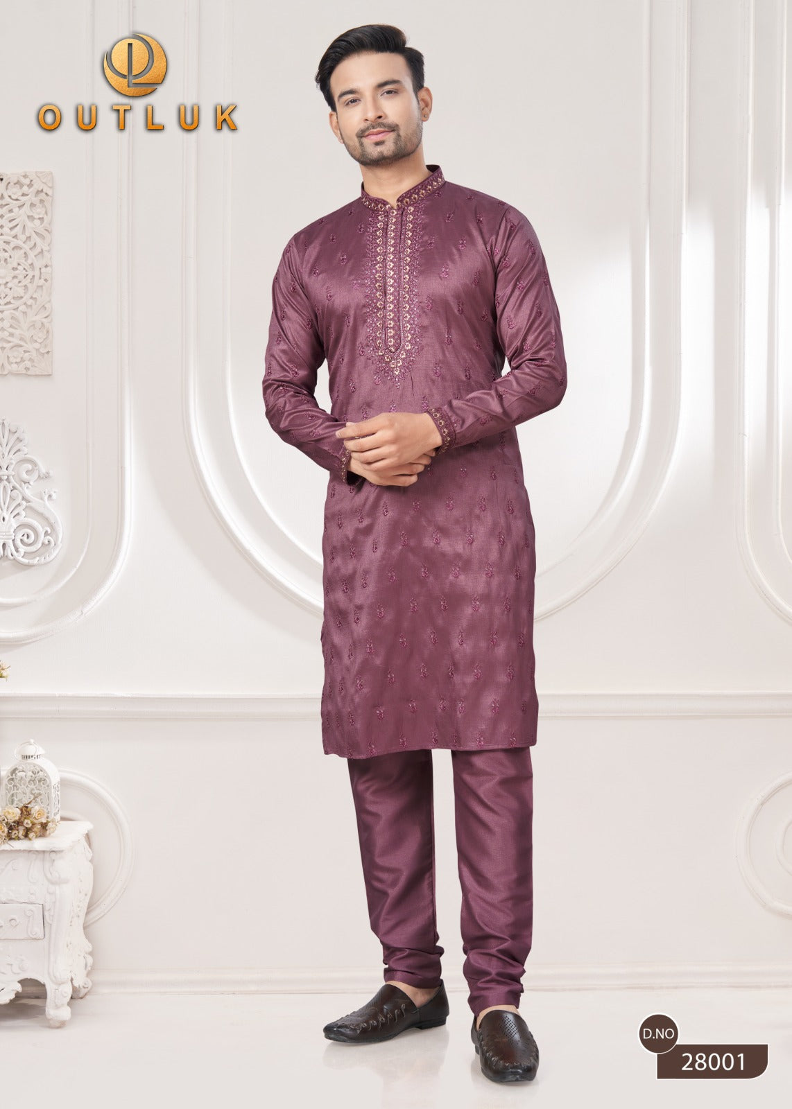 28001 Wedding Collection Vol 28 Outluk Sequence Work Mens Kurta Pyjama